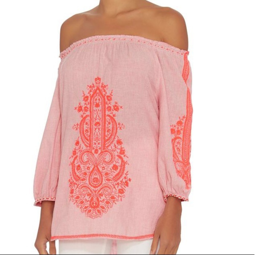 Christophe Sauvat Cai Cai Embroidery Top XS Pink